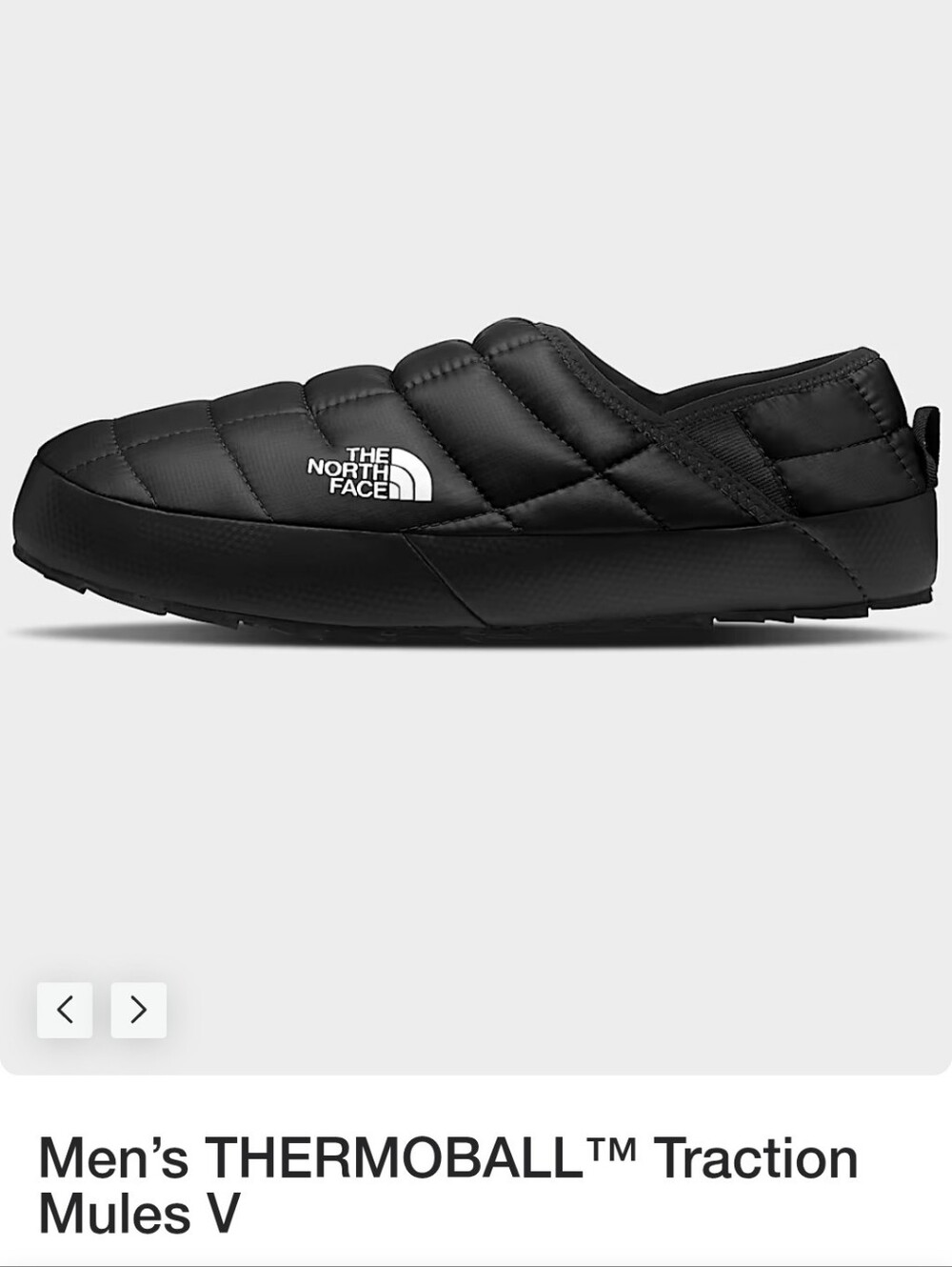 THE NORTH FACE THERMOBALL TRACTION MULE V SLIPPER IN BLACK . SZ 11. MEN'S